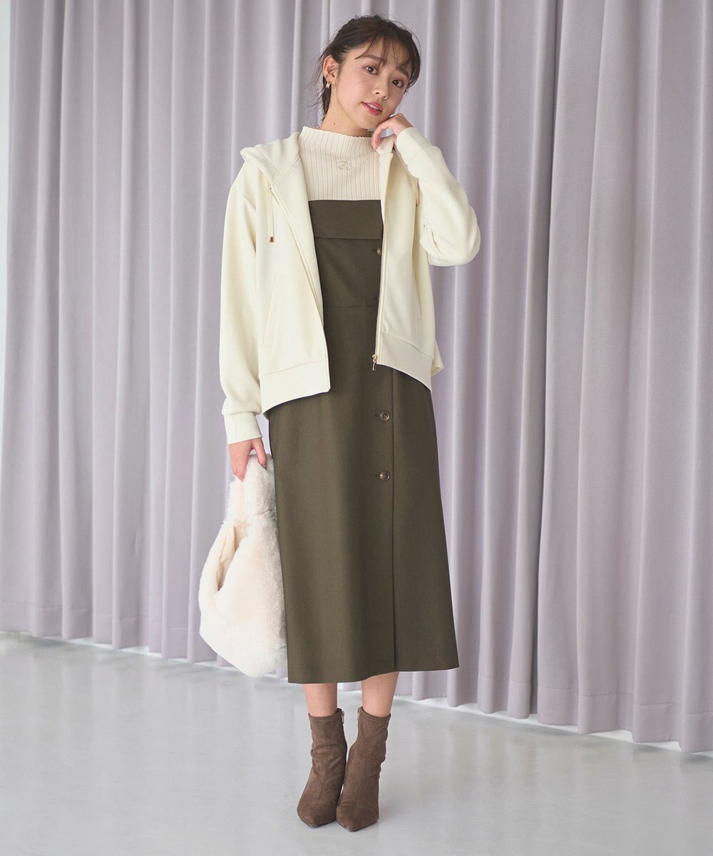 Feroux 【古畑星夏さん着用・セットアイテム】刺繍ポイント ニット × ジャンパー スカート 