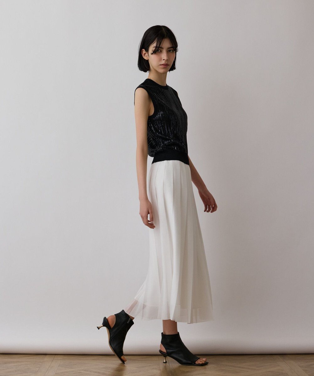 GRACE CONTINENTAL スパンコールニットノースリーブ 