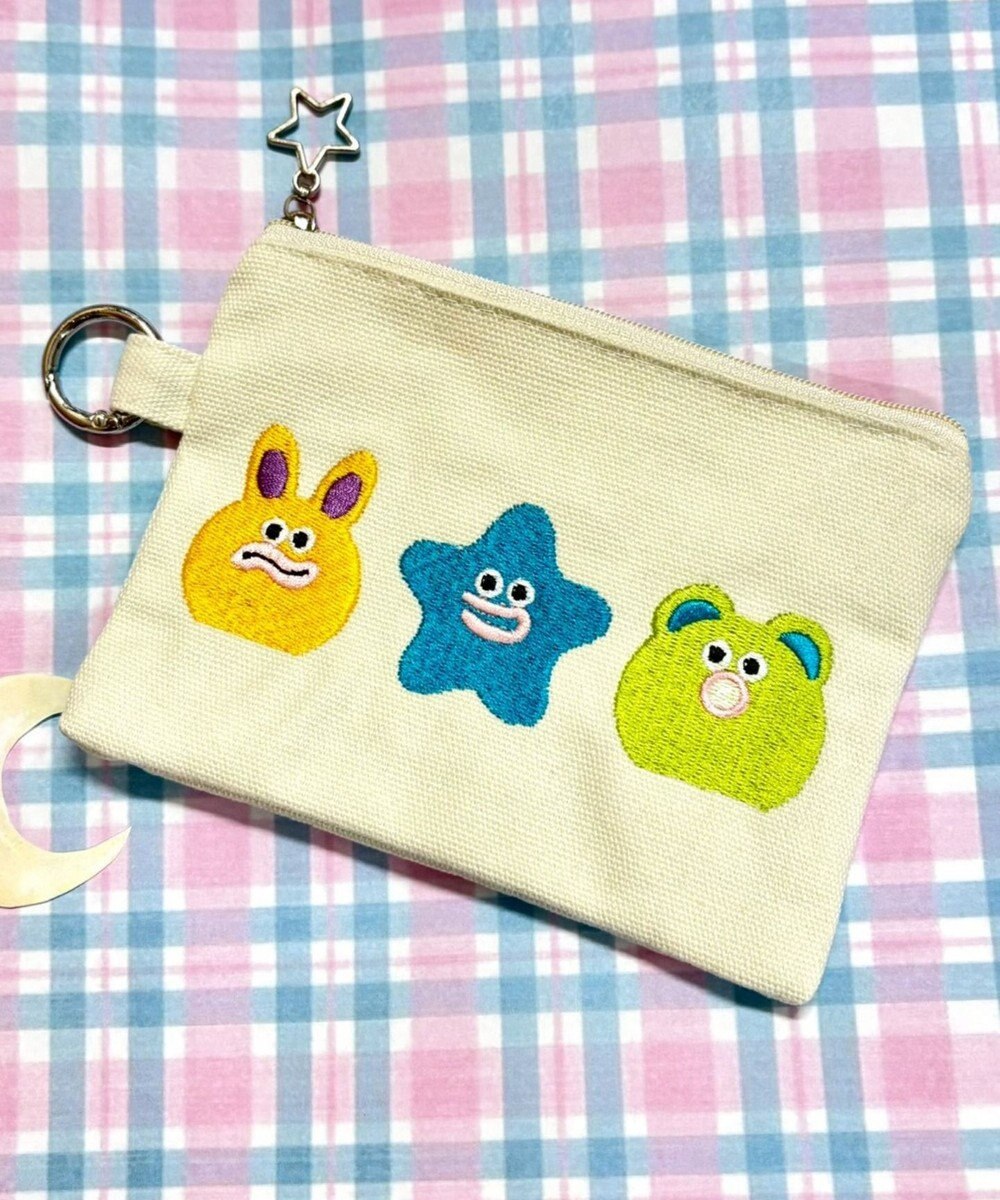WEGO モンスター刺繍ポーチ 