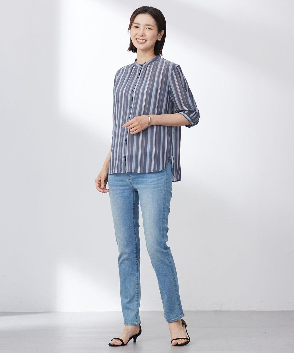 J.PRESS LADIES S 【洗える】BASIC STRETCH DENIM スキニー パンツ 