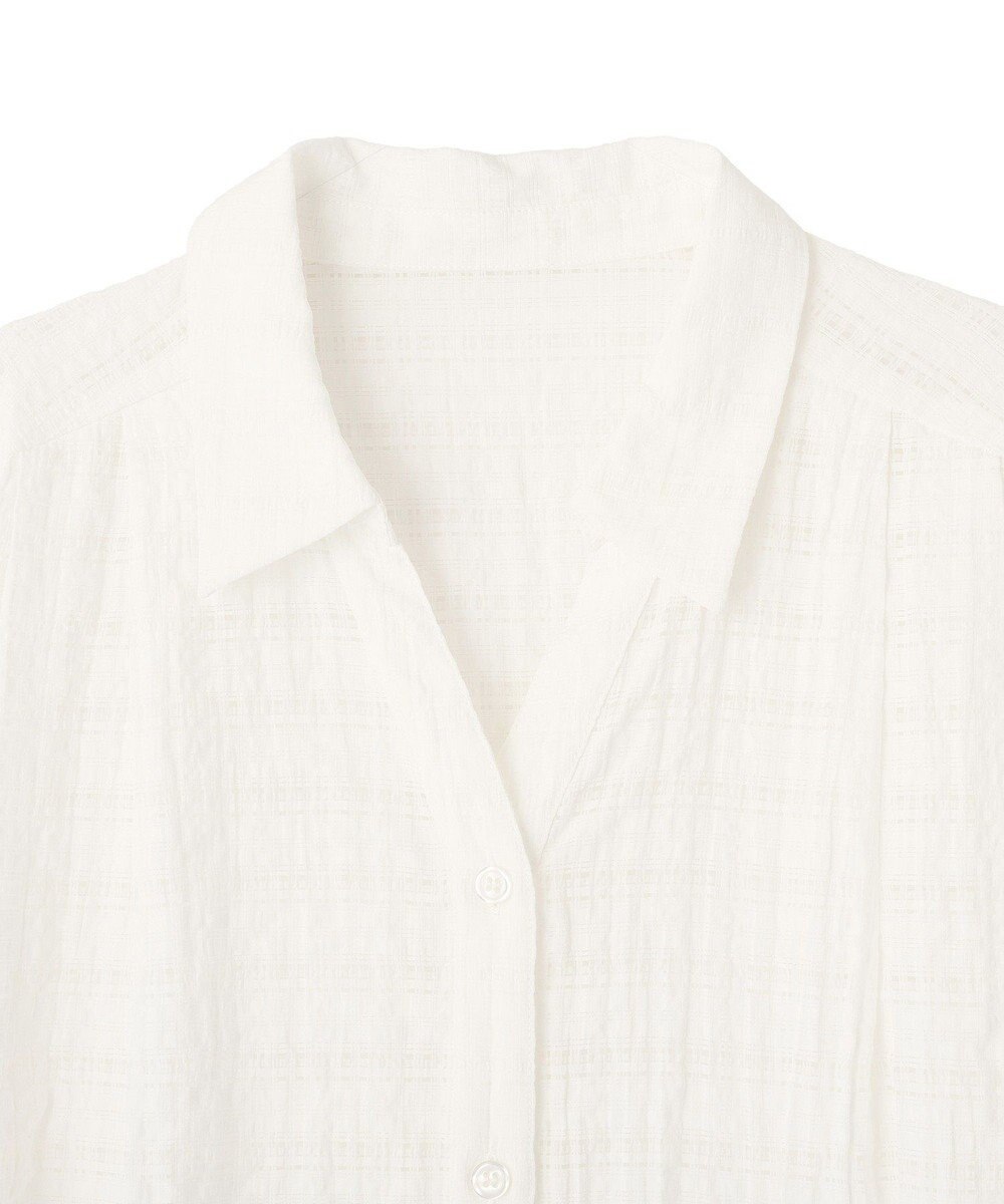 Green Parks シアーチェックシャツワンピース 