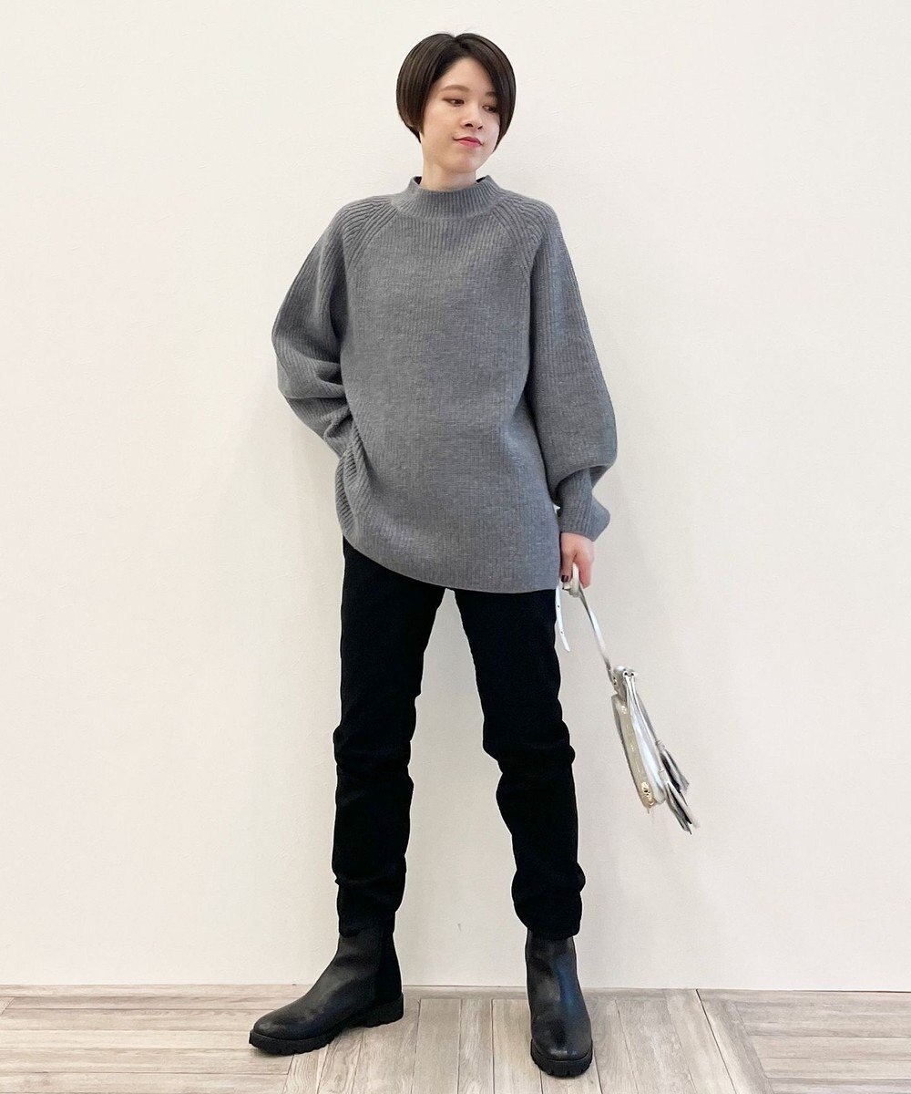 自由区 L 【洗える】ウールカシミヤ ハイネックニット (検索番号:JL27) 