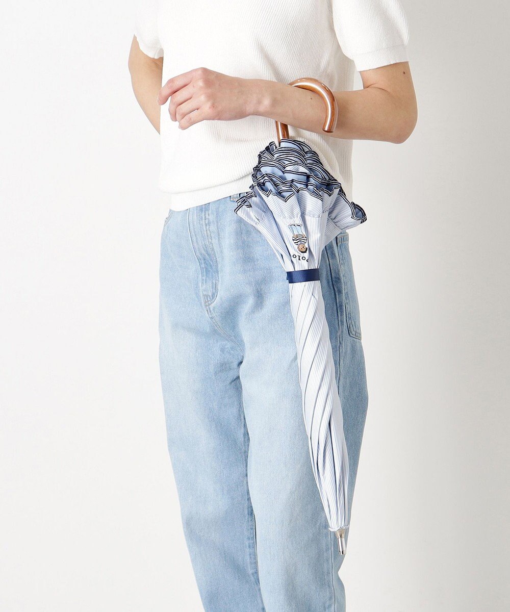 MOONBAT 【WEB限定】POLO RALPH LAUREN（ポロ ラルフローレン）晴雨兼用日傘 長傘 ワンポイントベア刺繍 フリル 一級遮光 遮熱 UV 