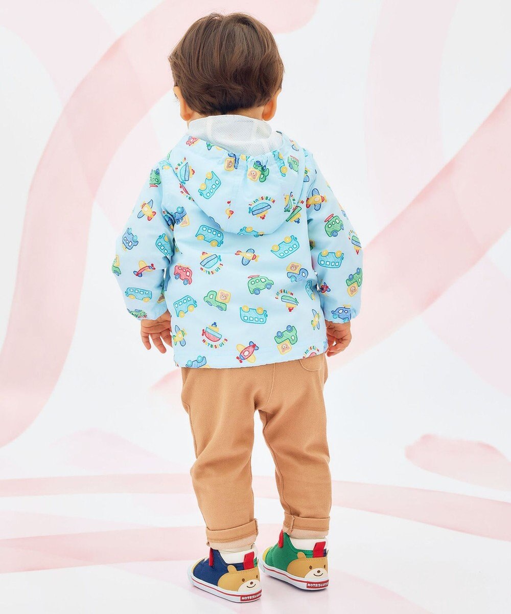 MIKI HOUSE HOT BISCUITS 【80-120cm】ビーンズ×乗り物 総柄ウインドブレーカー 