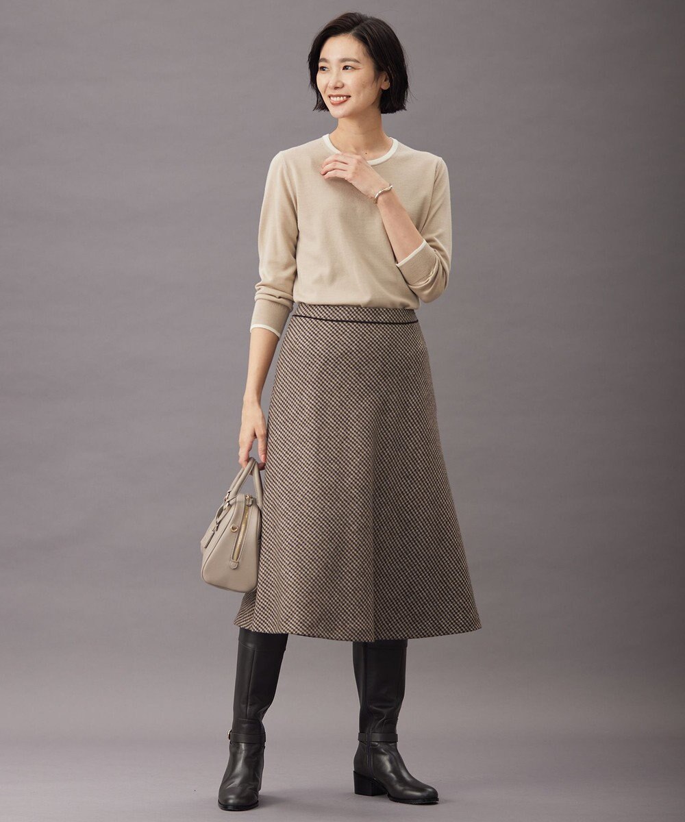 J.PRESS LADIES S T/W 千鳥 ツイード フレアー スカート 