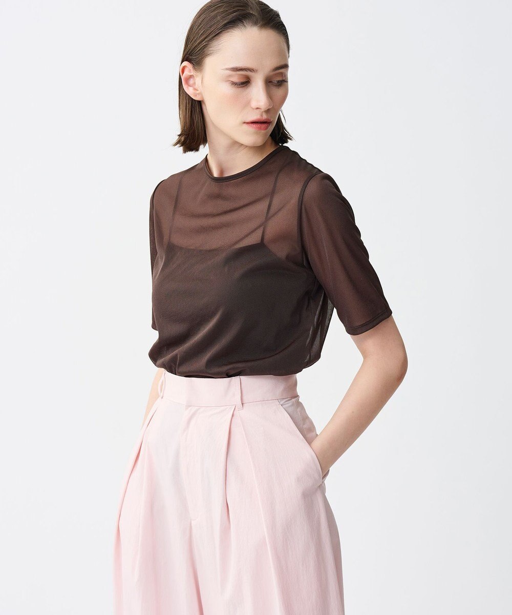 uncrave トリコットシフォン ハーフスリーブカットソー 