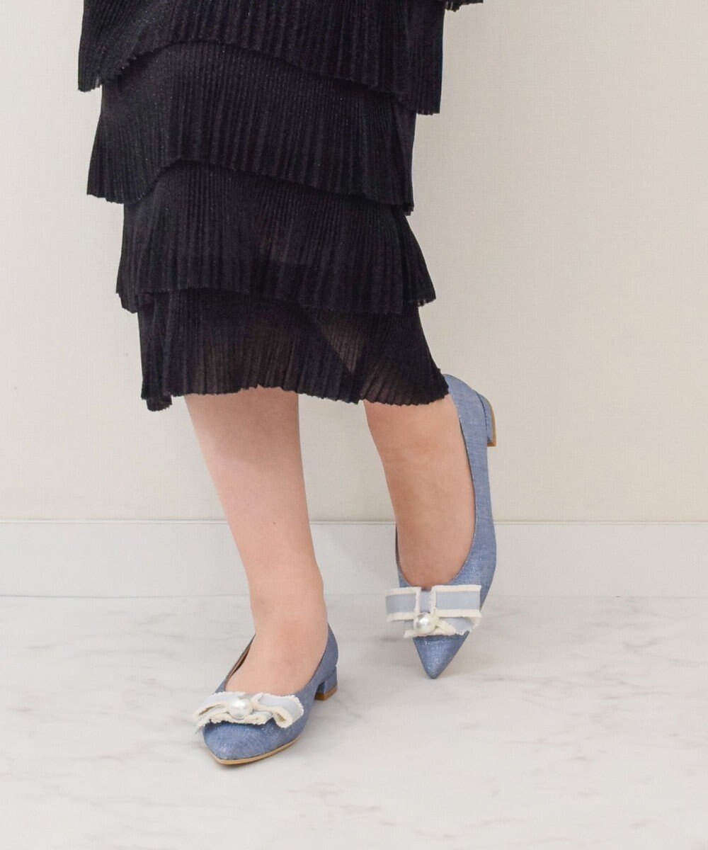 Bridget Birkin 【Bridget Birkin】パールリボンポインテッドパンプス 