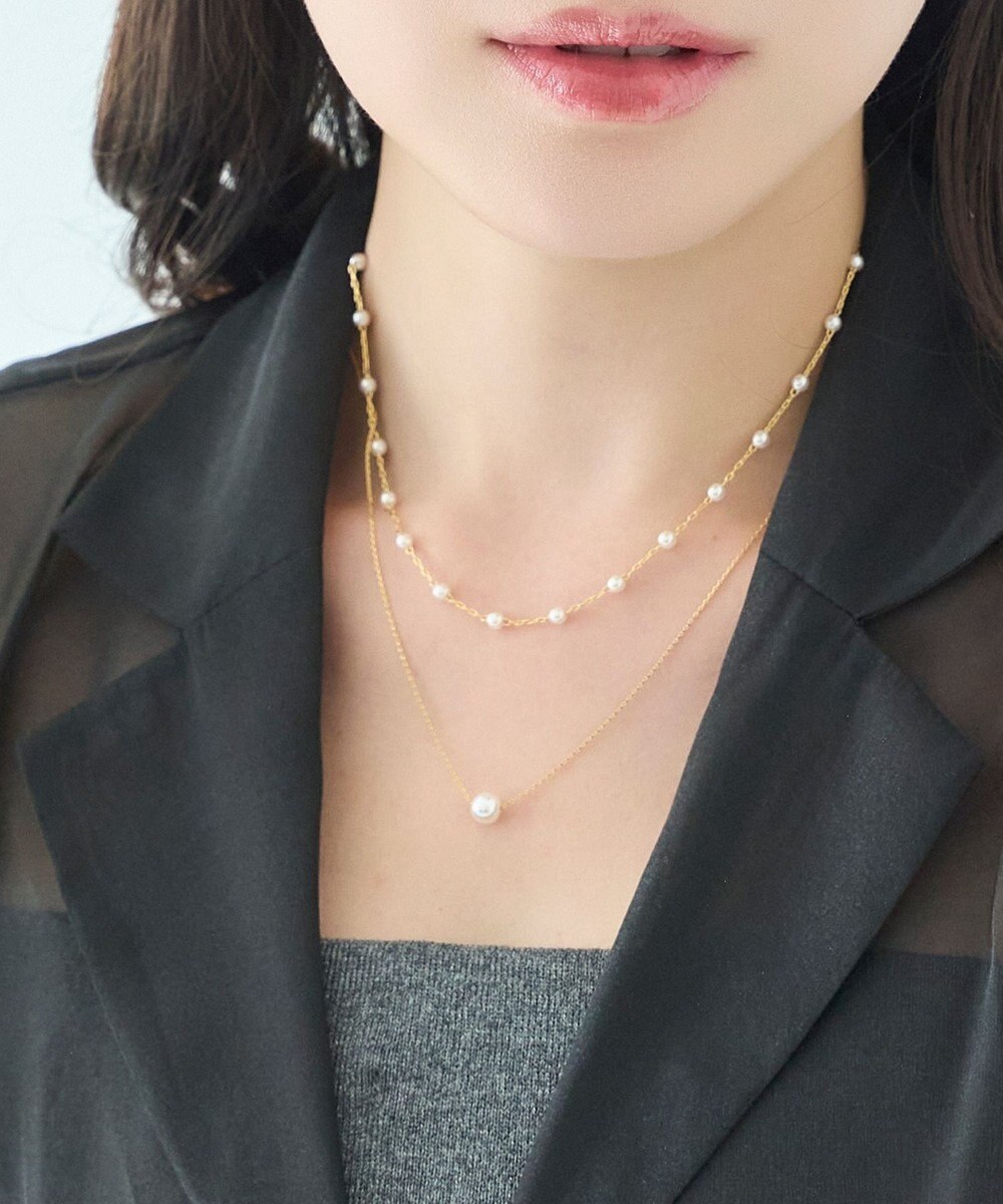 Phoebe <オンワード限定セット>2ラインエレガントパールネックレス×グリームスウィングピアス 