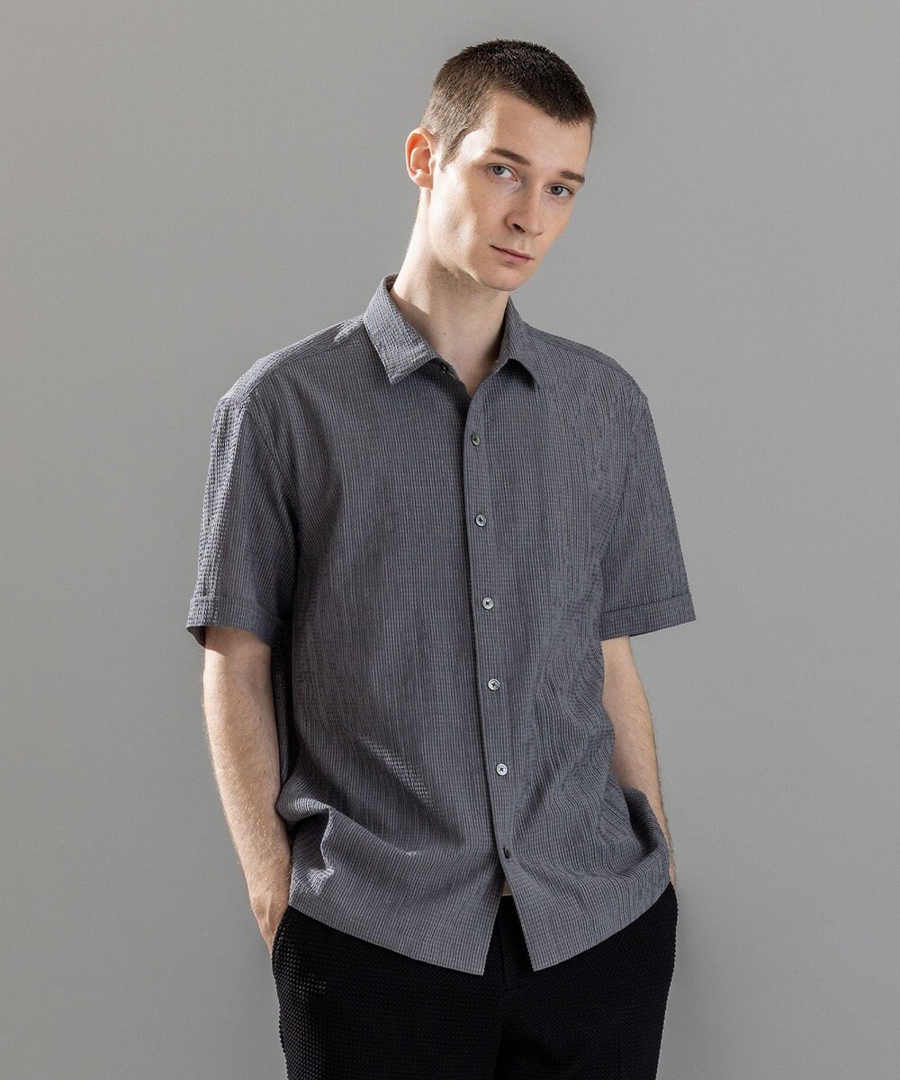 JOSEPH HOMME 新素材【通気性/ストレッチ】トリコサッカーストレッチ 　レギュラーカラー半袖シャツ 