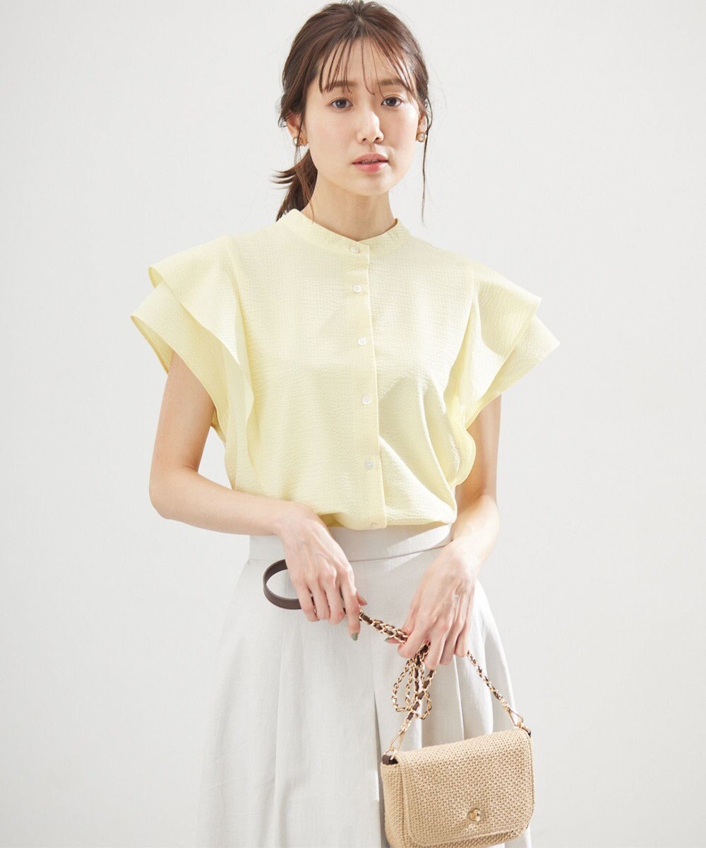 組曲 S 【前後着用可】ドライタッチダブルフレア ブラウス 