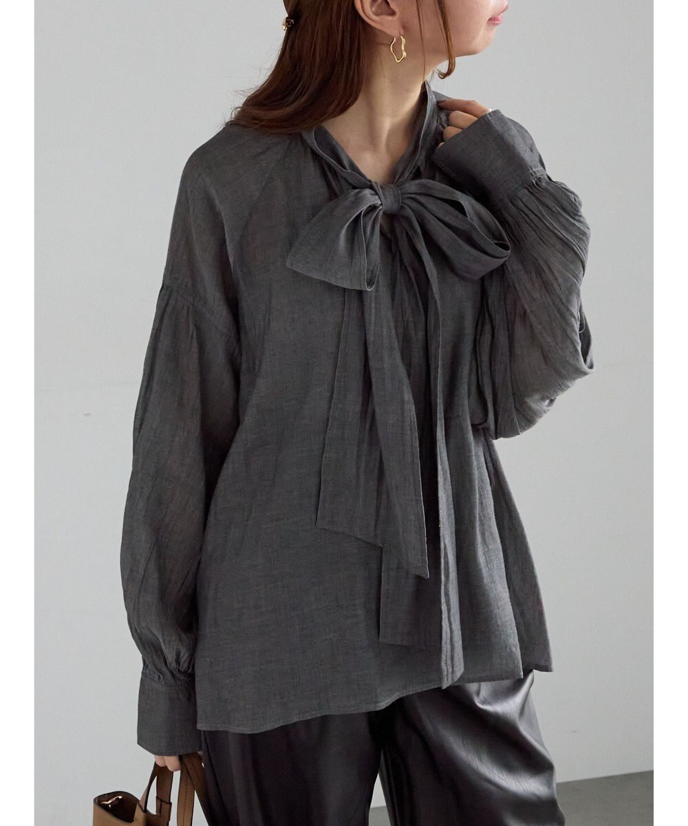 Te chichi シアーデニムボウタイブラウス 
