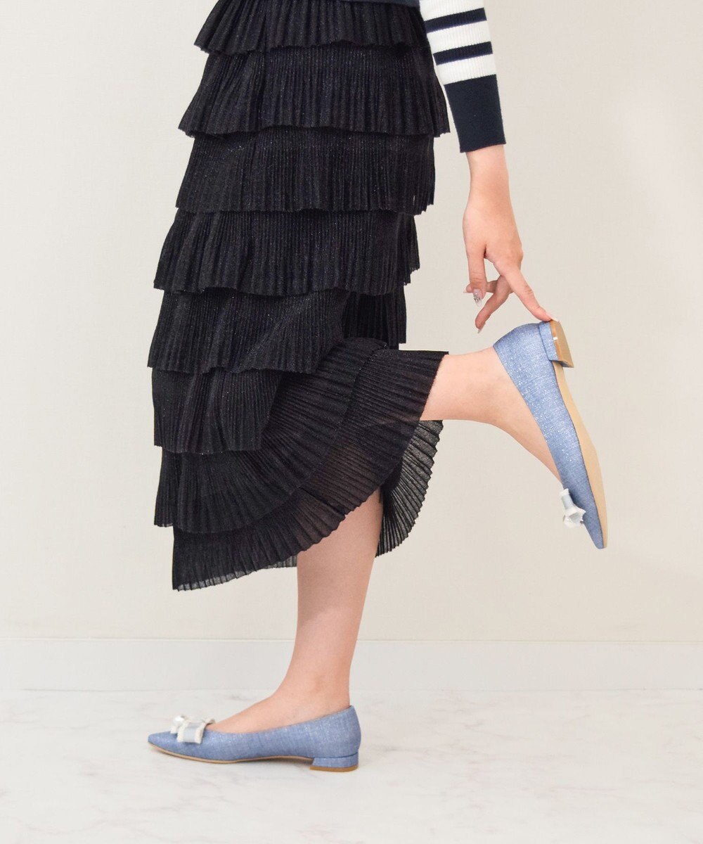 Bridget Birkin 【Bridget Birkin】パールリボンポインテッドパンプス 