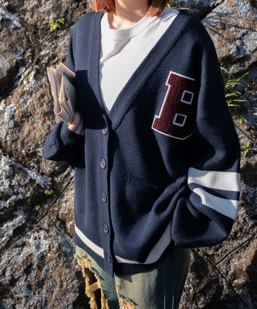 WEGO レタードカーディガン 
