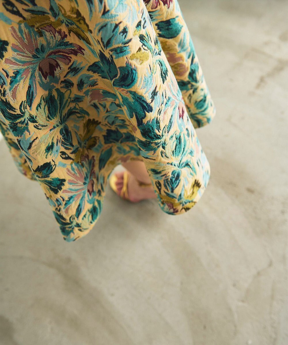 GRACE CONTINENTAL フラワージャガードフレアスカート 