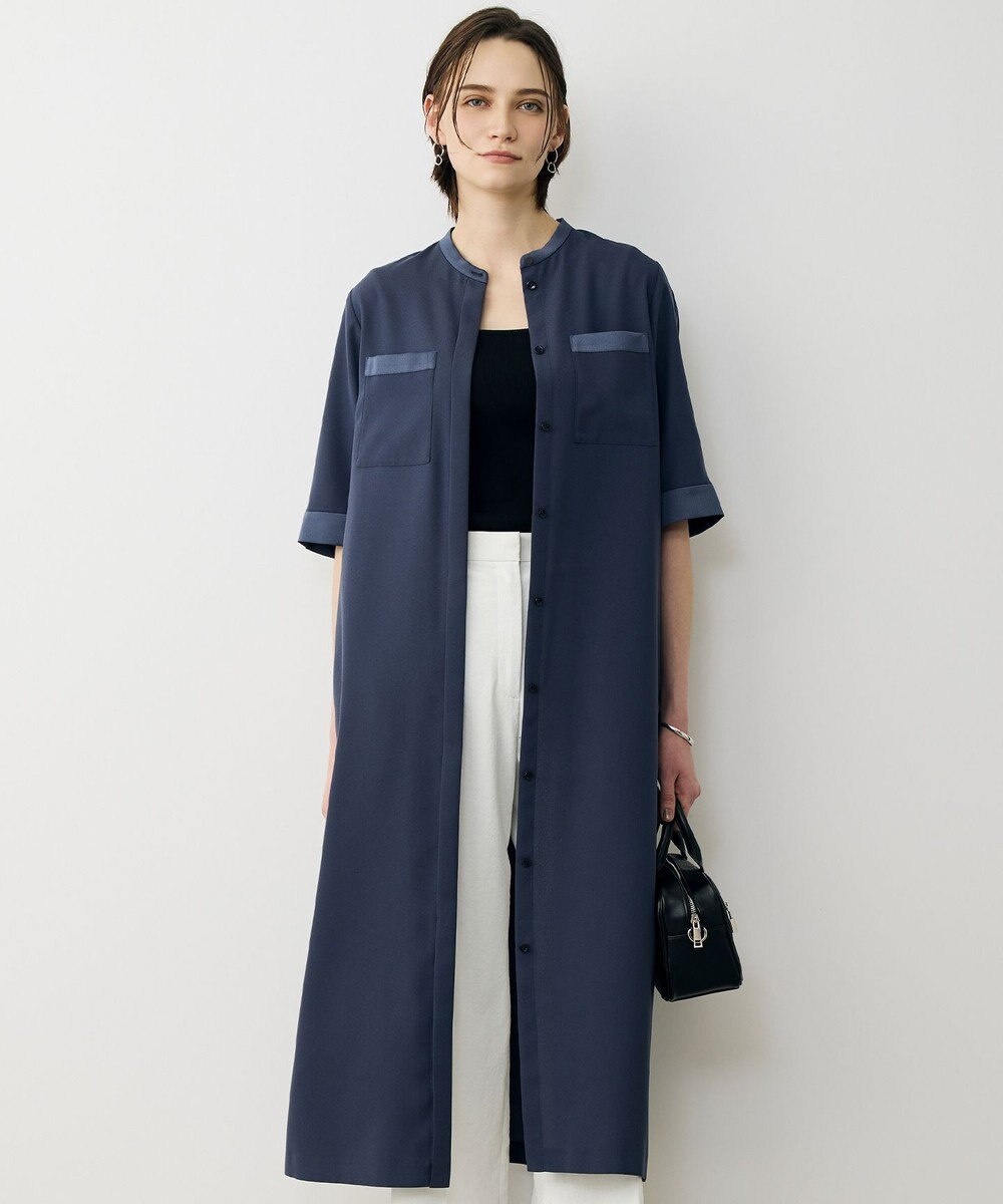 ICB 【先行予約】 FluidBackSatin シャツワンピース 