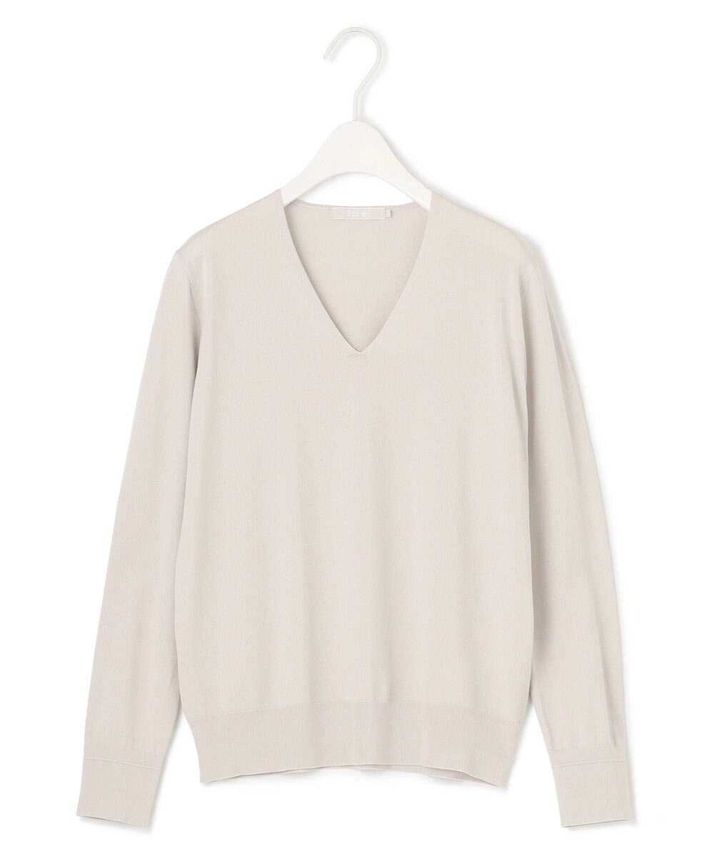 ICB 【WEB限定カラーあり・接触冷感・UVケア・洗える】 シンセティックハイゲージ Vネックプルオーバー 
