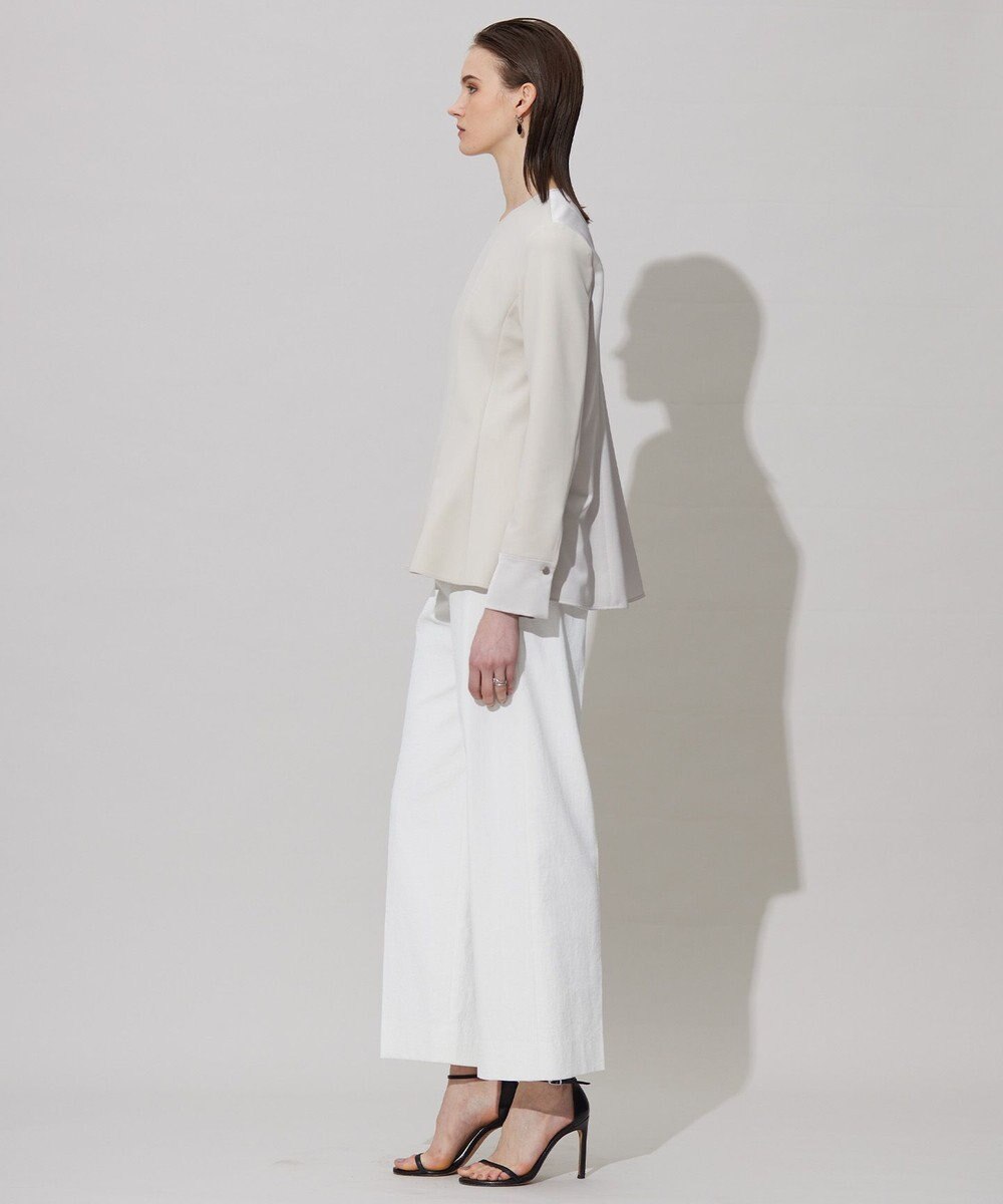 ICB L 【洗える】ミリオーネダンボールニット ペプラムブラウス 