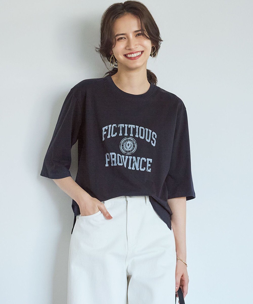 23区 S 【SLOW/一部店舗限定】MVSコットン ヴィンテージ風 ロゴTEE 