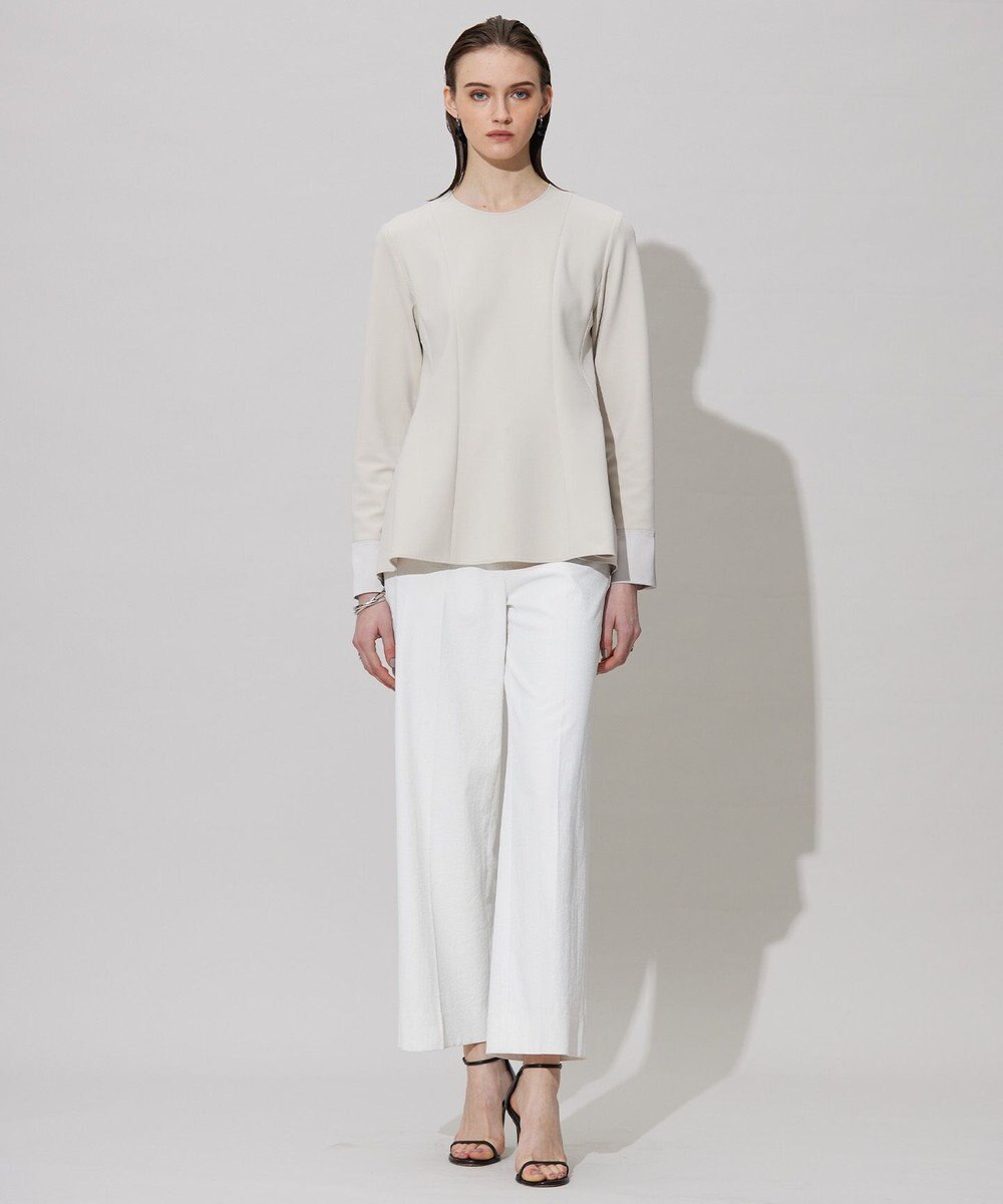 ICB L 【洗える】ミリオーネダンボールニット ペプラムブラウス 