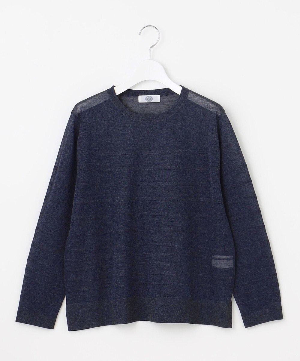 J.PRESS LADIES 【WEB限定・洗える】Vis/Peスパーク シアー ボーダー ニット 