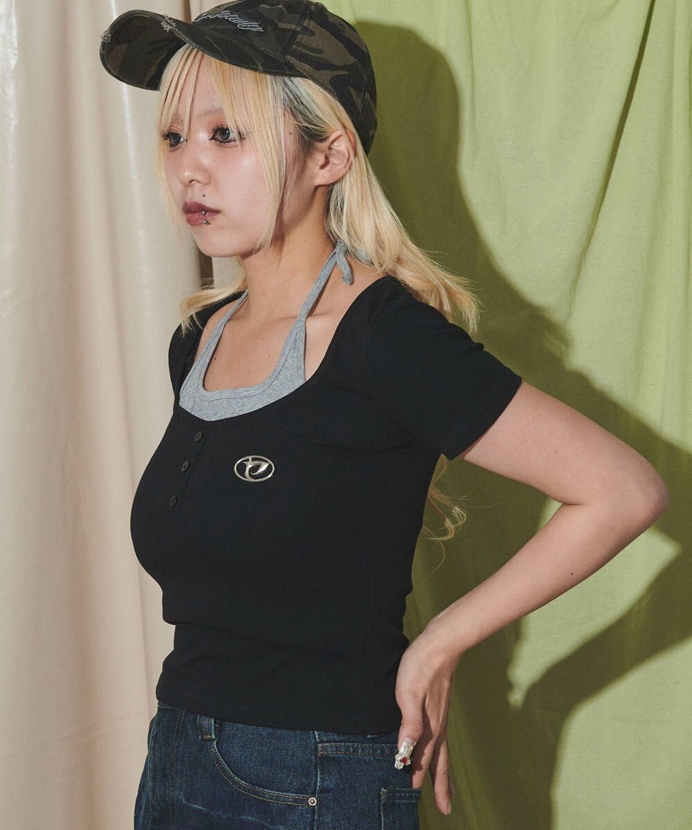 WEGO メタルパッチレイヤードピチTOP 