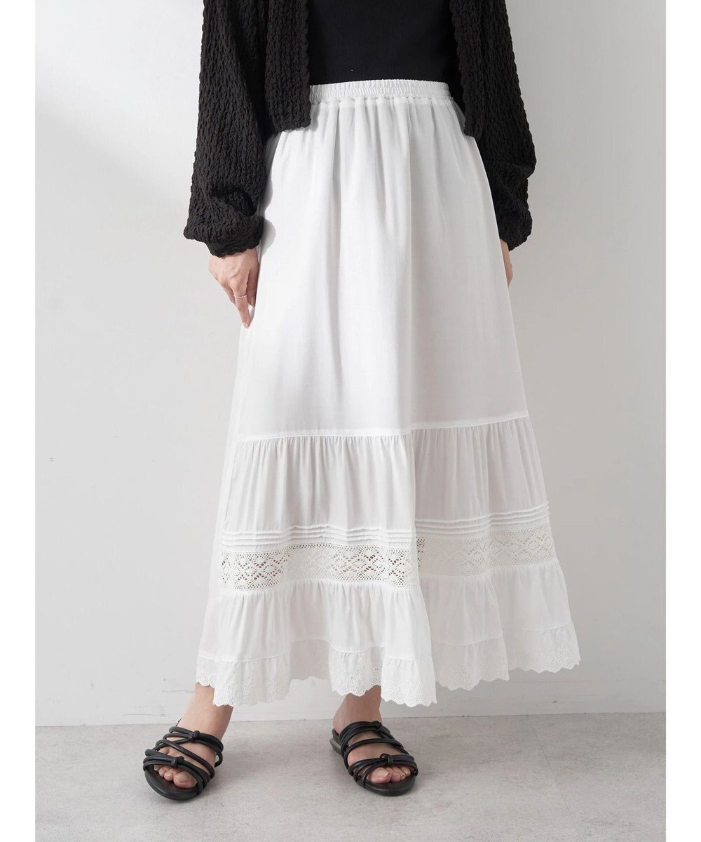 earth music&ecology レースティアードスカート 