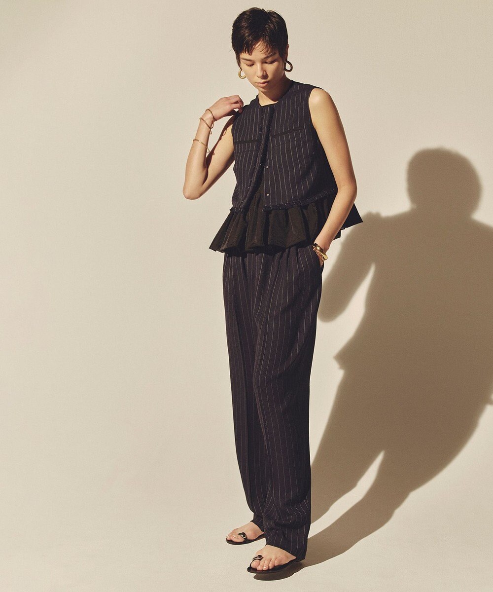 uncrave リネンライクツイル ジレブラウス 