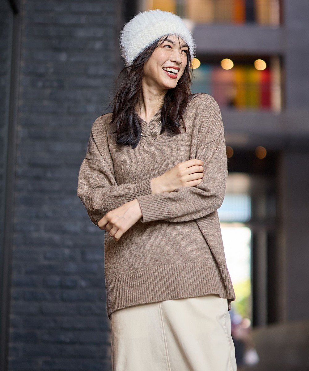 ANY ラムウールＶネックプルオーバー 