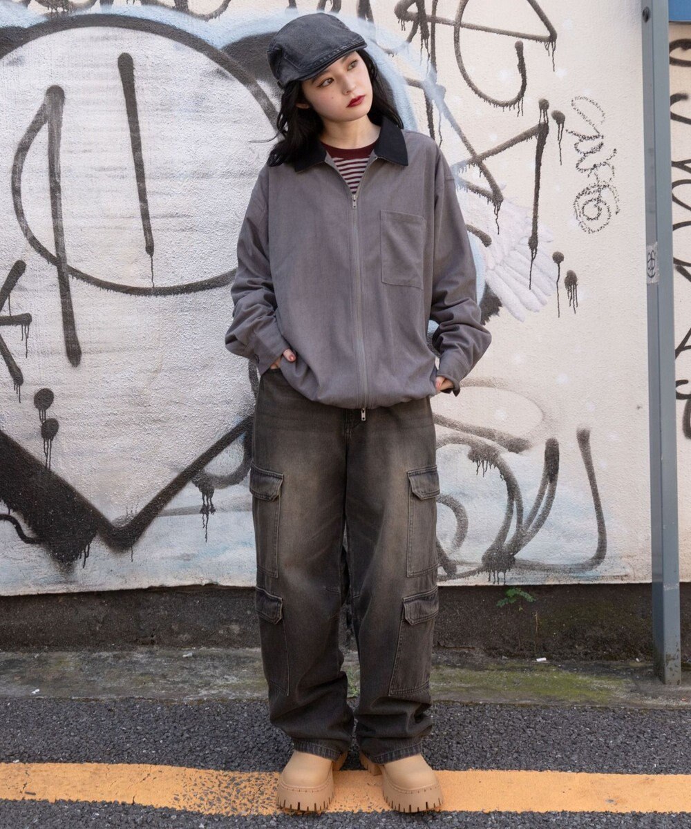 WEGO 【ユニセックス着用ITEM/MLサイズ展開】コーデュロイシャツジャケット 