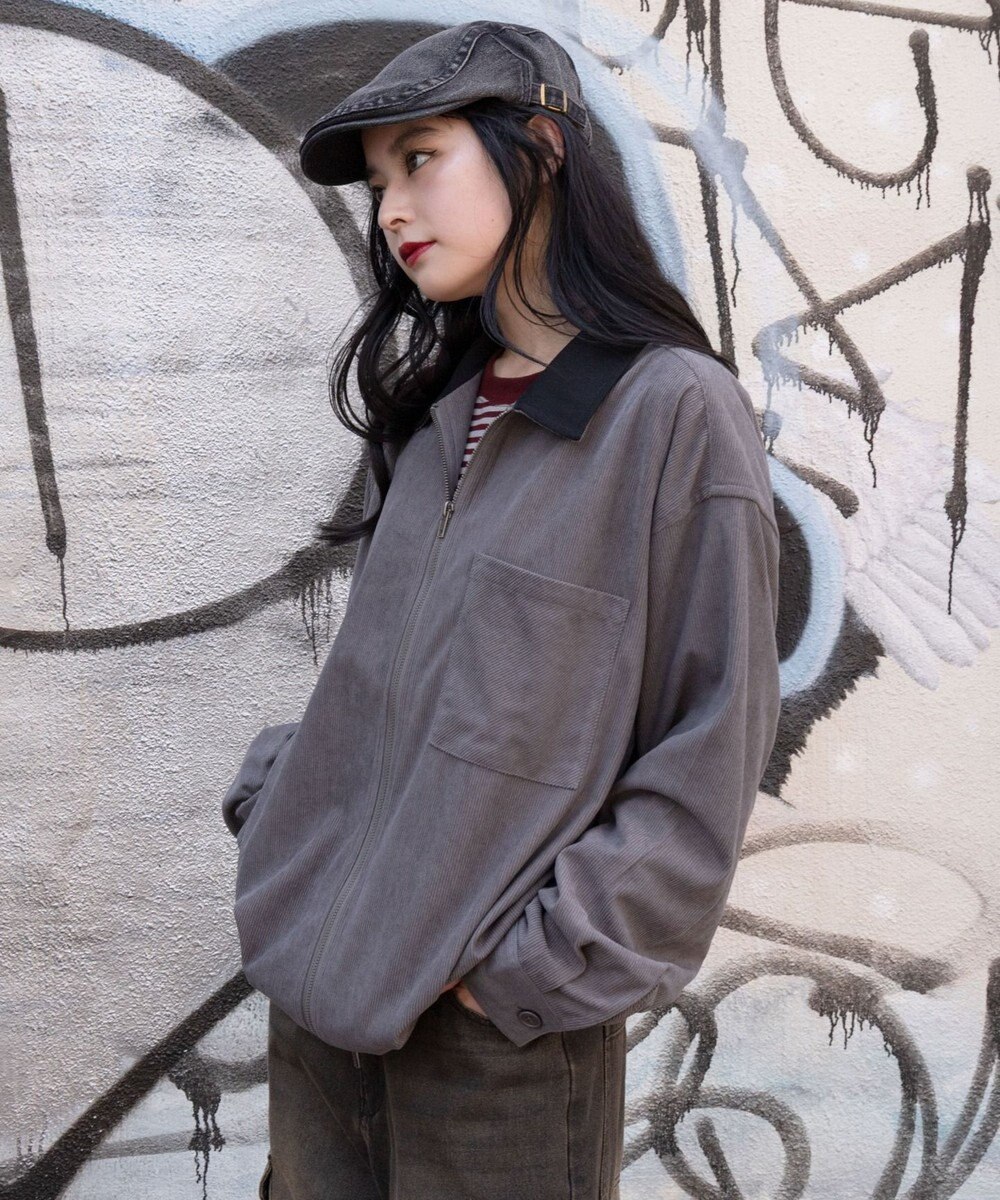 WEGO 【ユニセックス着用ITEM/MLサイズ展開】コーデュロイシャツジャケット 