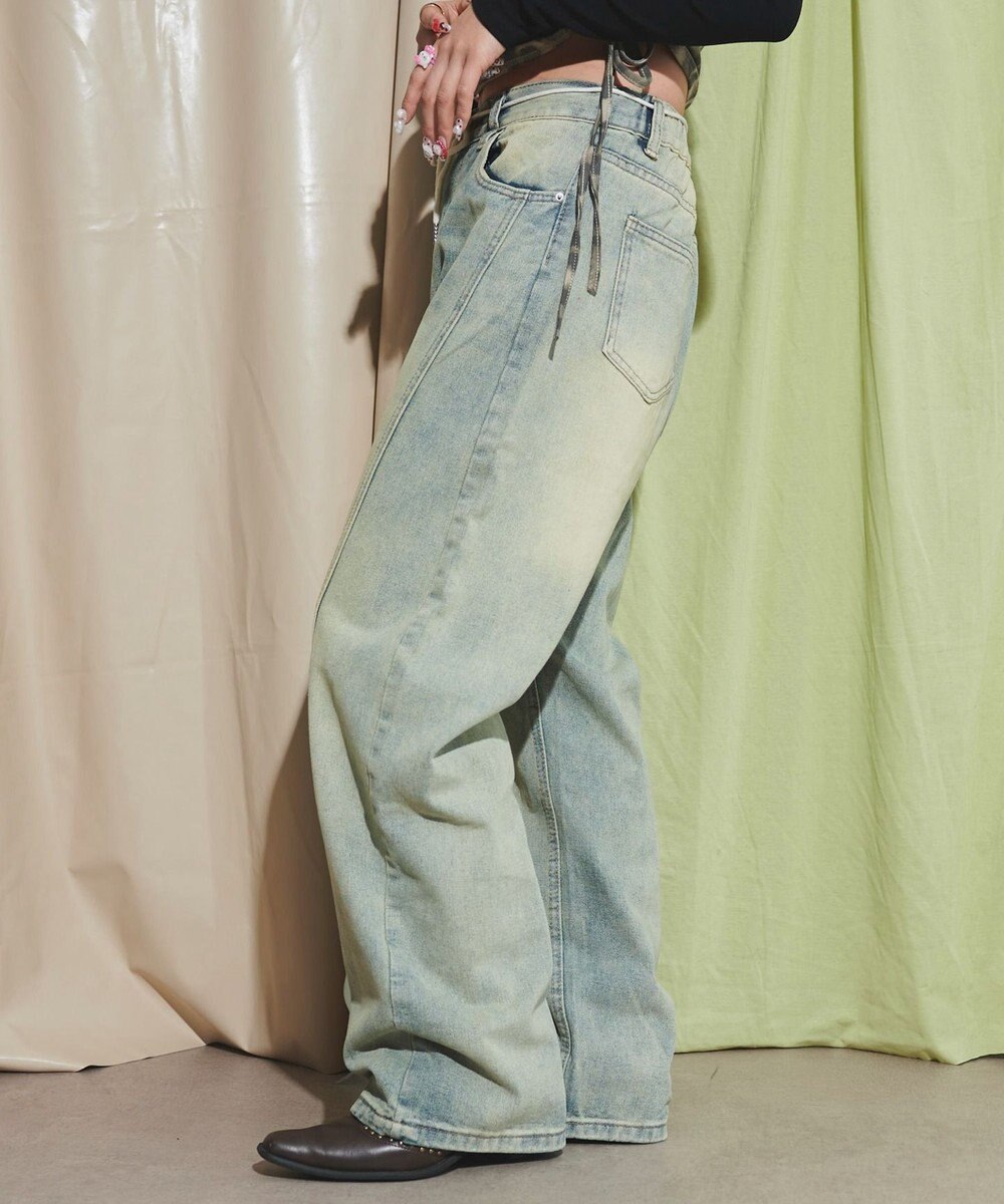 WEGO ウォッシュストリングデニム 