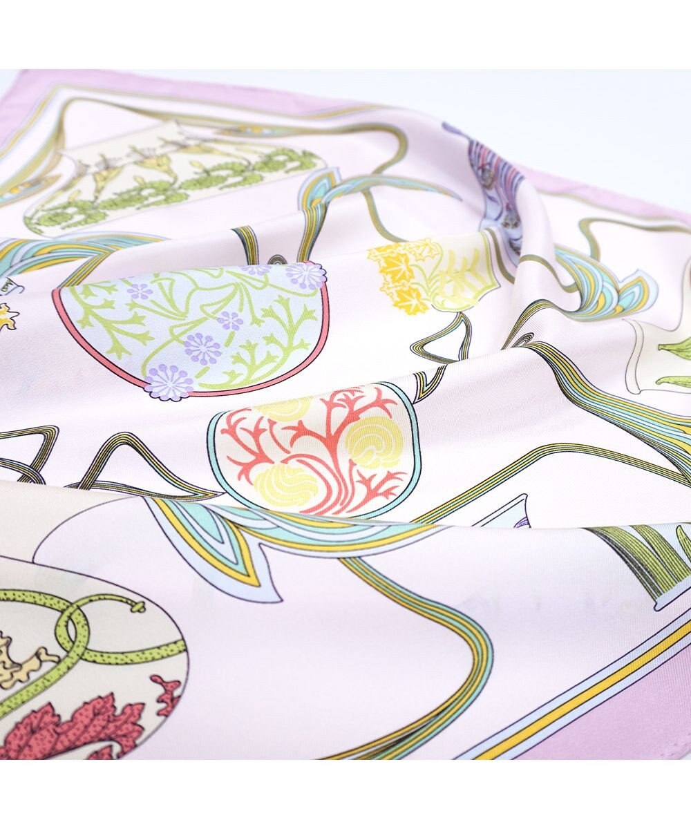 Marca ＜春の新色！＞【伝統横濱スカーフ】フラワーベースヌーヴォー  小判 シルクツイルスカーフ 