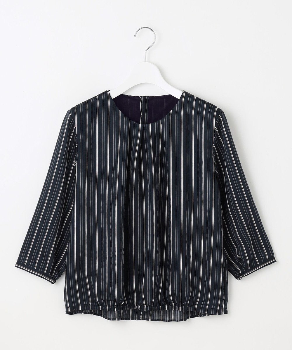 J.PRESS LADIES 【洗える】ランダムストライプ シアー プルオーバー カットソー 