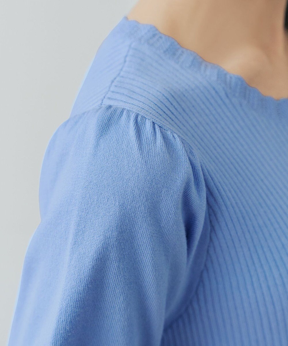 Tiaclasse リブ切替スカラップニットチュニック 