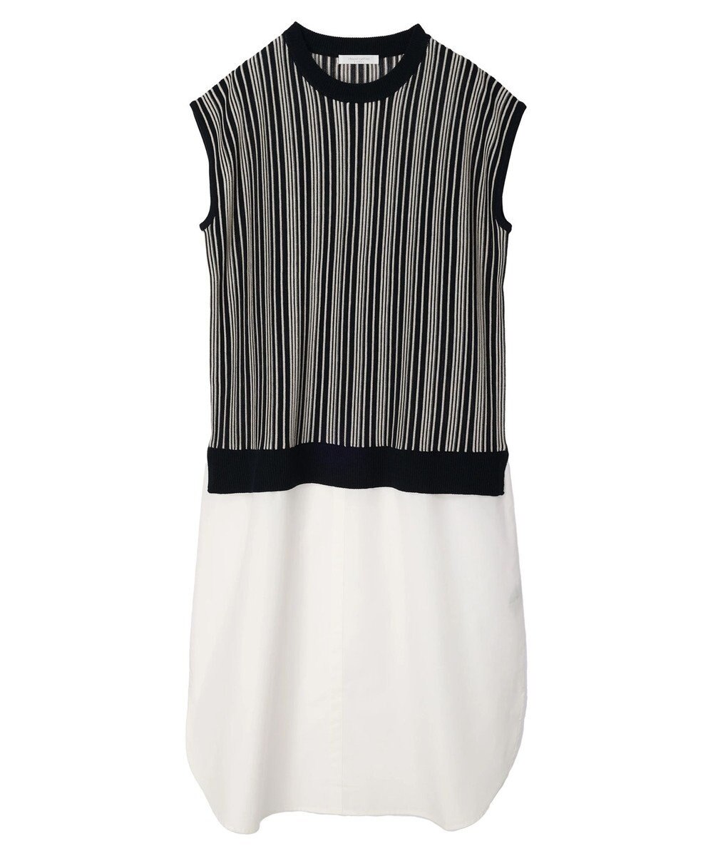 Green Parks ストライプ柄ニットドッキングワンピース 