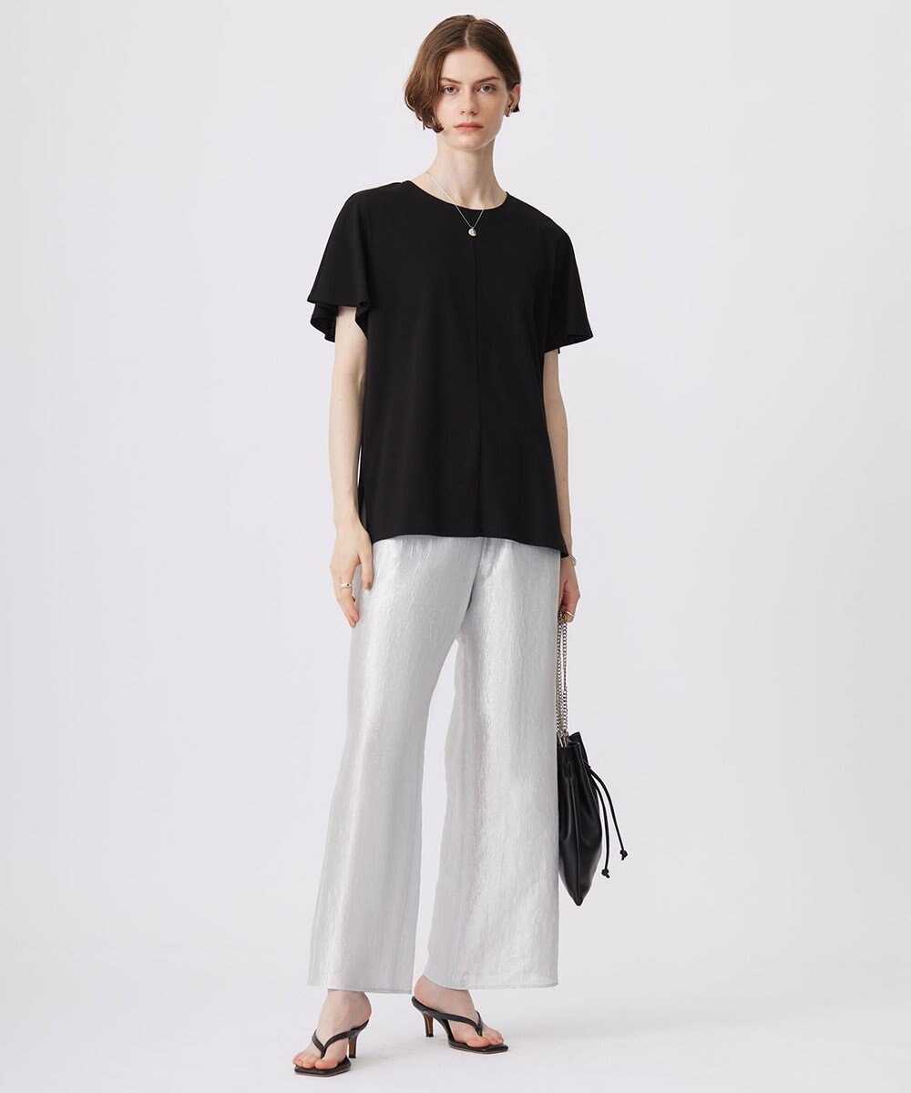 ICB 【接触冷感・UVケア・洗える】 ハイツイストスムース ケープデザインカットソー 