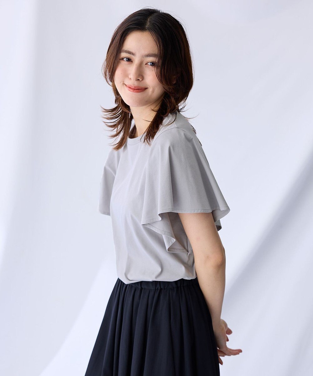 ANY L 【洗濯機可/接触冷感/UVケア】ソロナフリルスリーブプルオーバー 