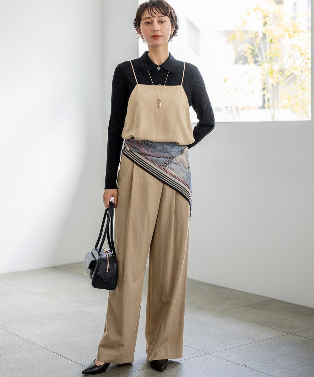 23区 S 【先行予約】ドレープツイル アシンメトリー ワイド パンツ 