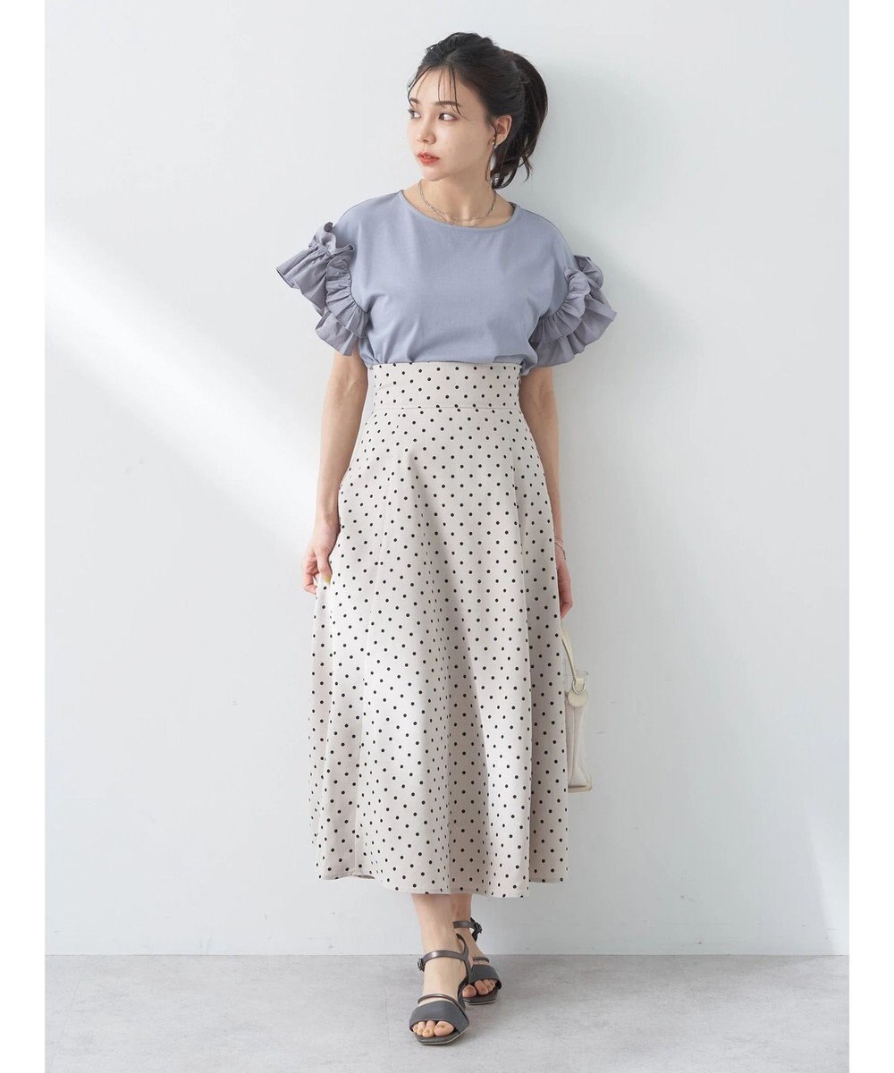 earth music&ecology フリルスリーブカットソー 