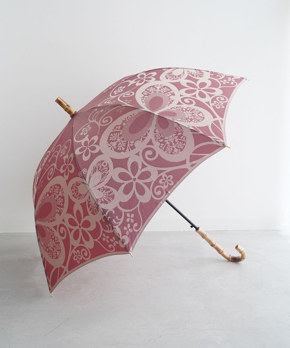 槇田商店 Kirie 蝶々 ワインレッド 長傘 
