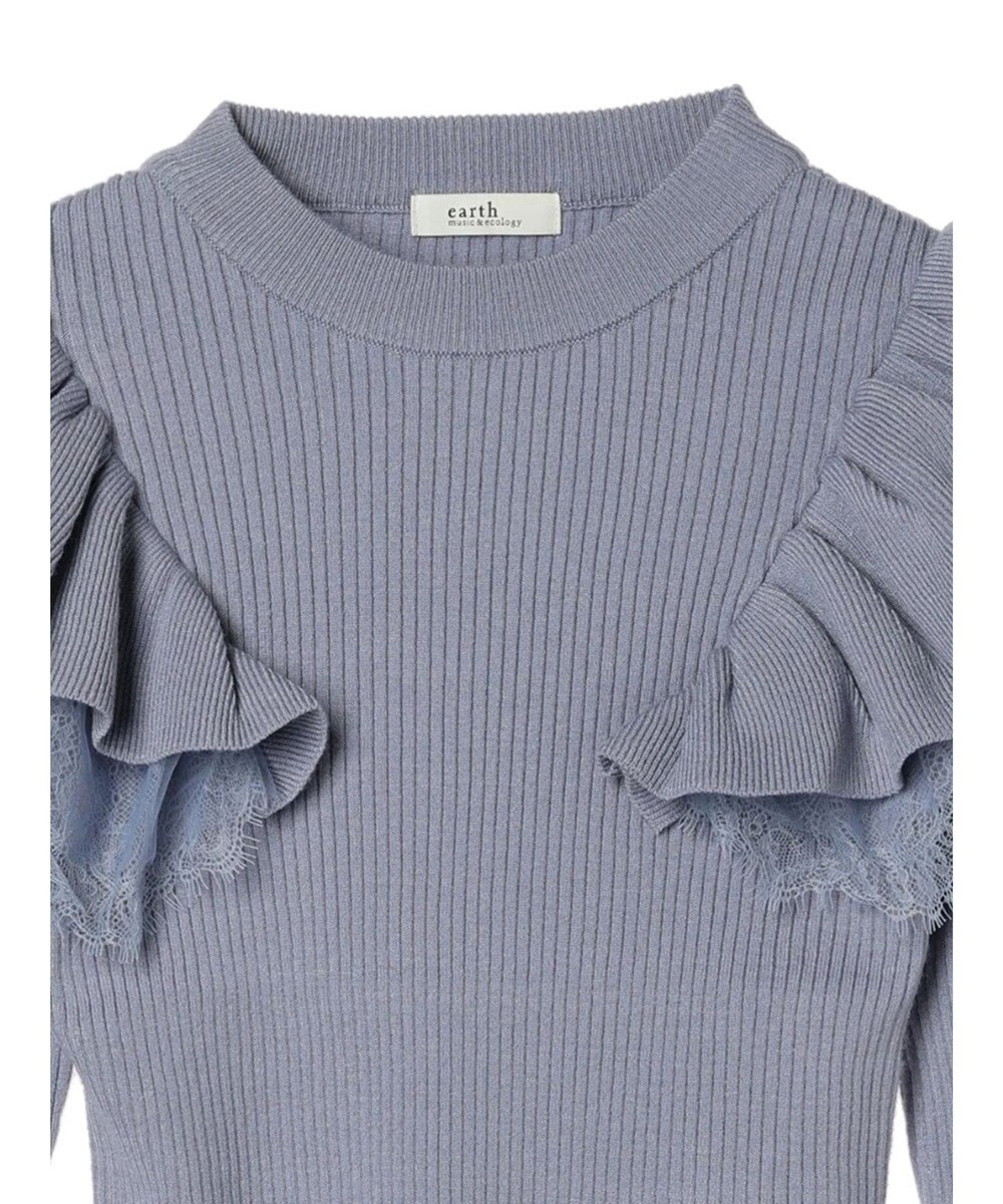 earth music&ecology ショルダーチュールレースプルオーバー 