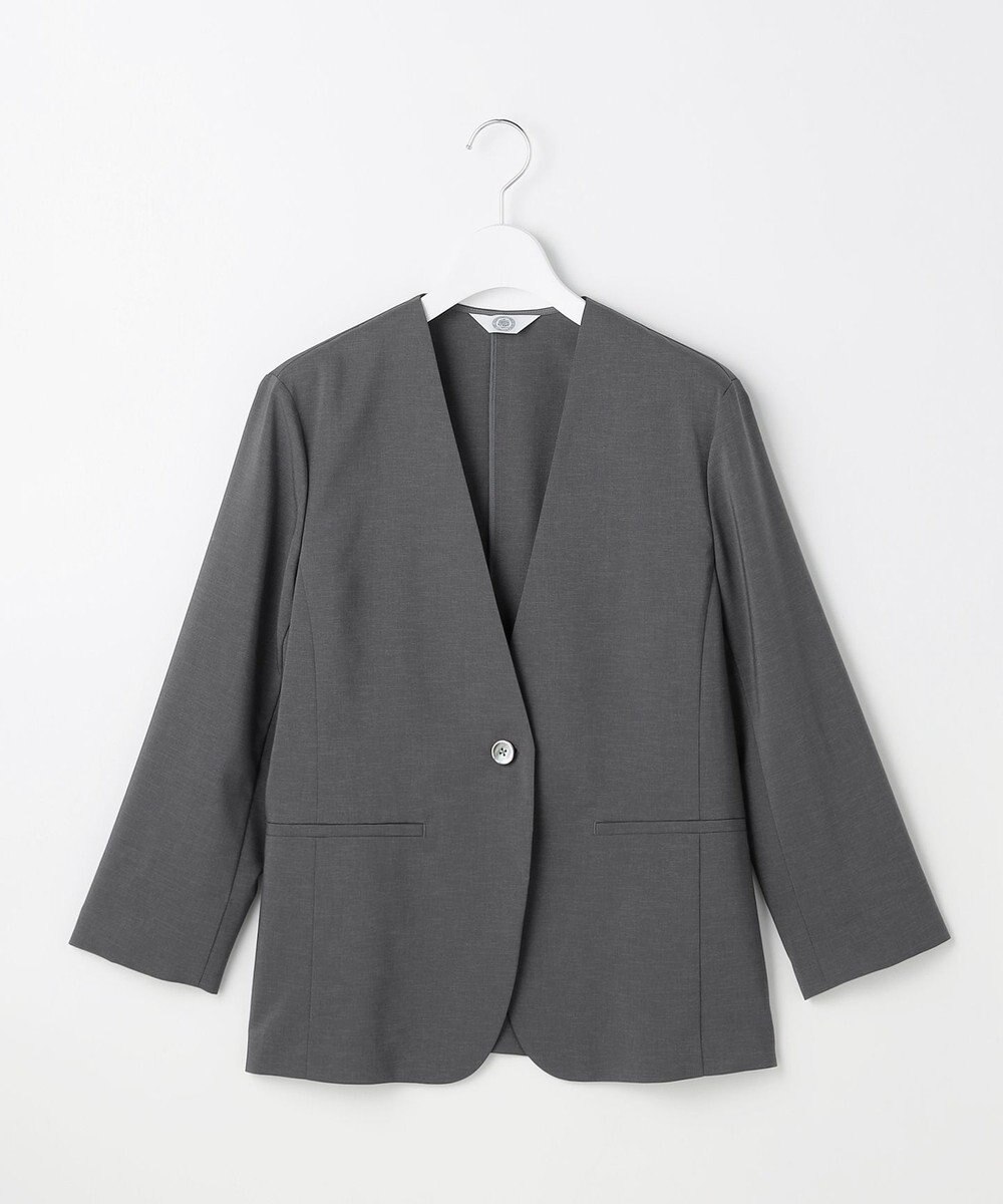 J.PRESS LADIES L 【セットアップ対応】ファンマートロストレッチ ノーカラー ジャケット 