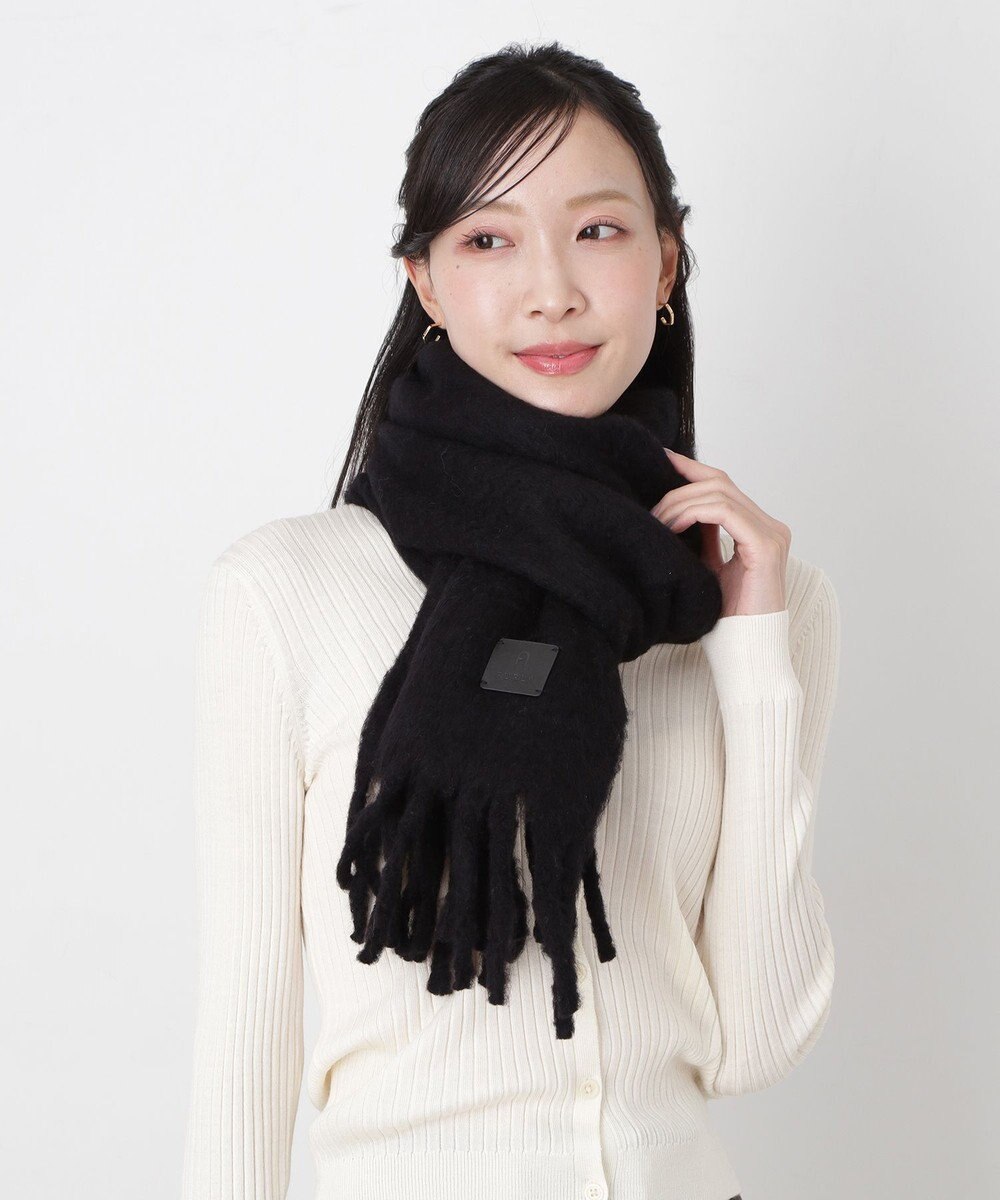 MOONBAT 【WEB限定】FURLA ウール混 ボリューム無地マフラー/幅25cm 