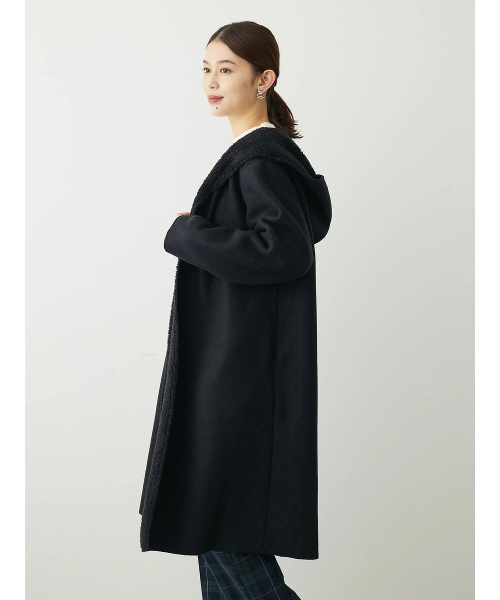 Green Parks フード付き裏ボアロングコーディガン 