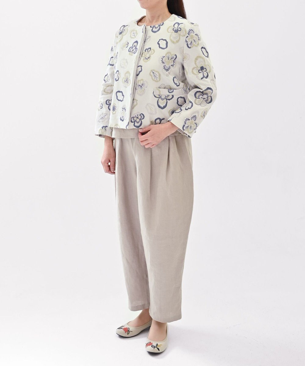 muuc 〈高品質ベルギーリネン100%〉〈オンオフ着られる〉リネンイージーパンツ 