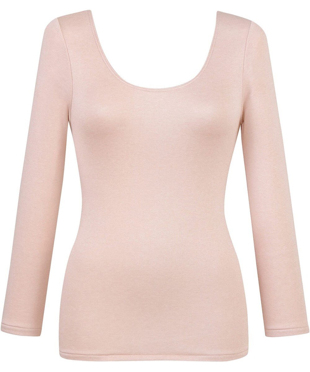 Wing あったかインナー 綿混素材 裏起毛(肌側) よく伸びる素材 ストレッチ性 【ラクのびサーモ】 保温性 8分袖 長袖 秋 冬 EL6812 ウイング／ワコール 