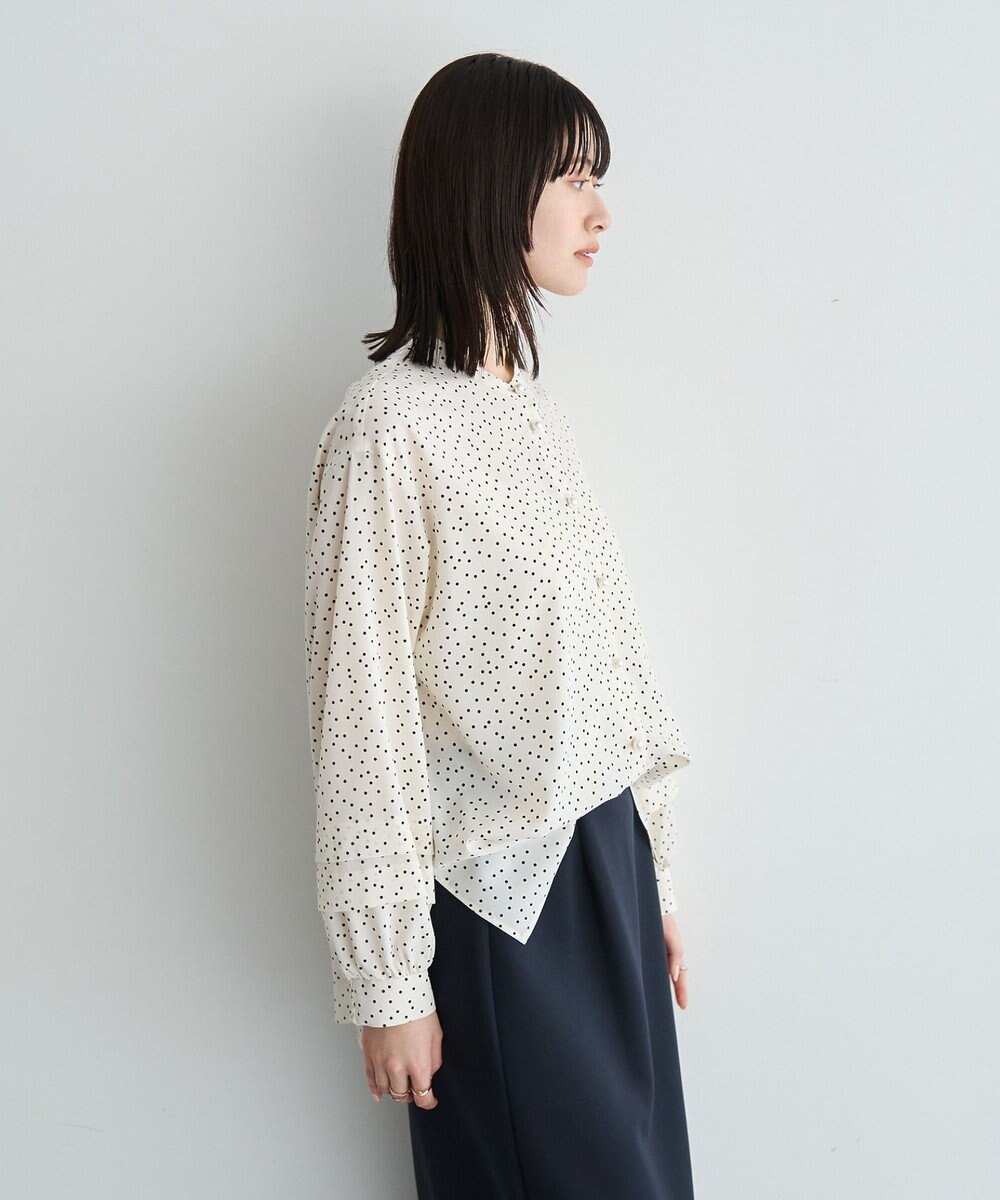 YECCA VECCA 2way裾アレンジパール釦ブラウス 