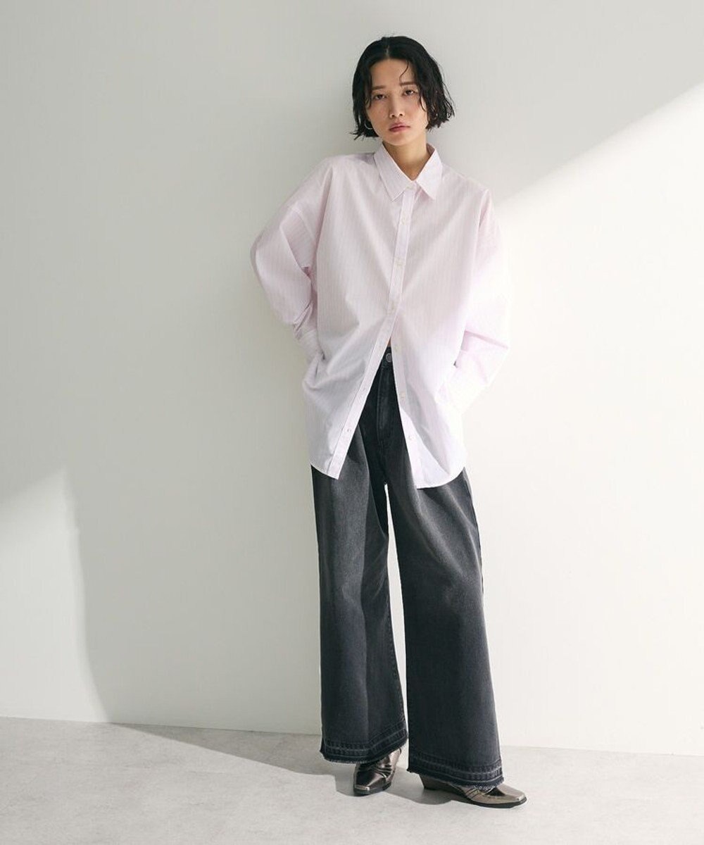 Green Parks イージーケアストライプシャツ 