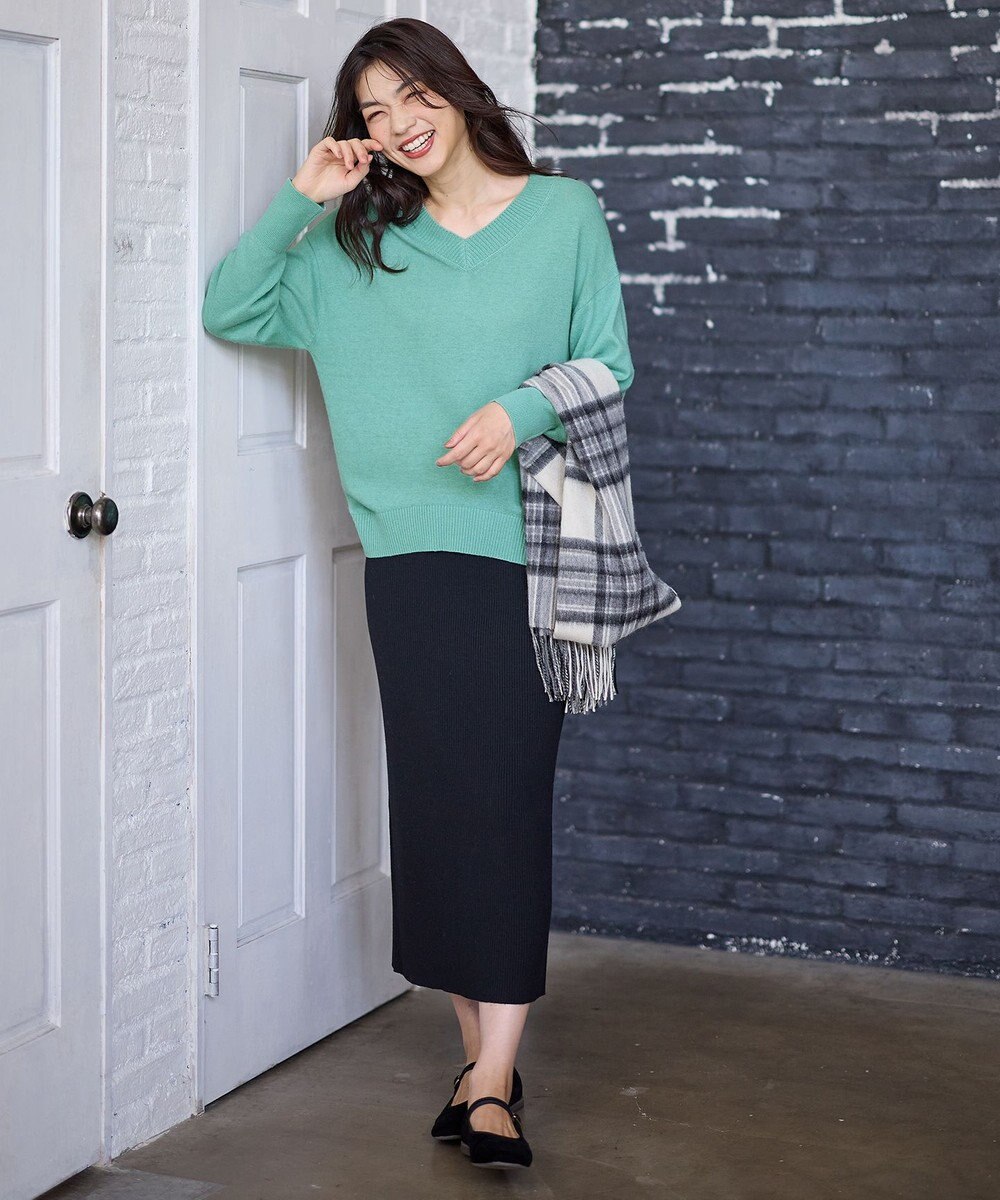 ANY 【手洗い可】イタリーヤーンウールカシミヤミックスＶネックプルオーバー 