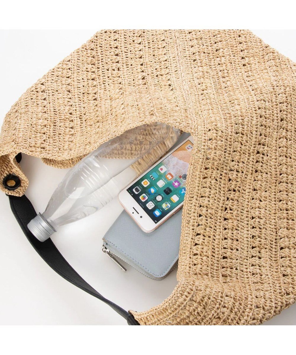 UNBILLION perche マダガスカルラフィア×姫路レザーホーボーバッグ 